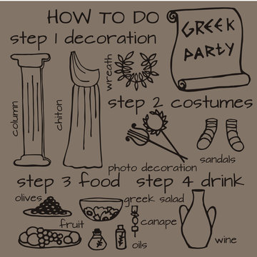 ancient greek party ideas, Greece elements