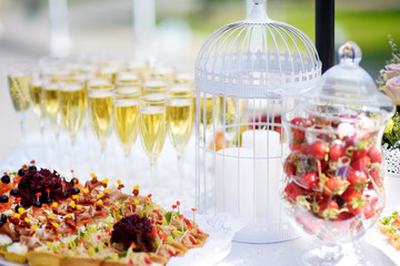 Wine glasses during some festive event