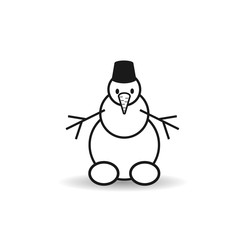Snowman vector flat black icon
