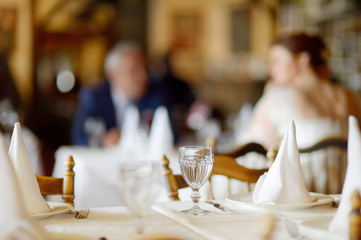 Table set for an event party or wedding reception