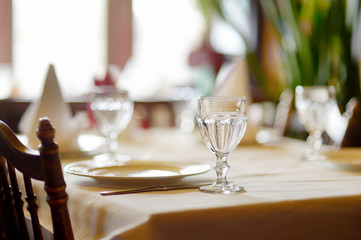 Table set for an event party or wedding reception