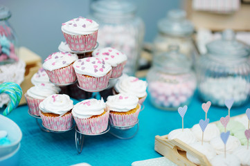Delicious colorful wedding cupcakes