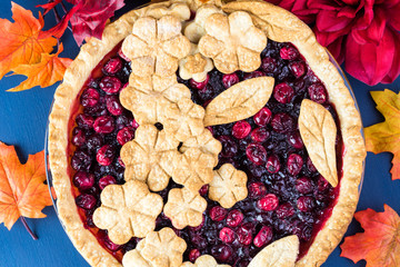 Homemade cranberry pie.