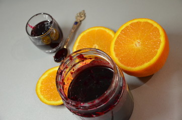 fresh orange jam and black currant