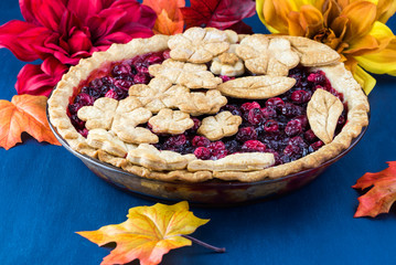 Homemade cranberry pie.