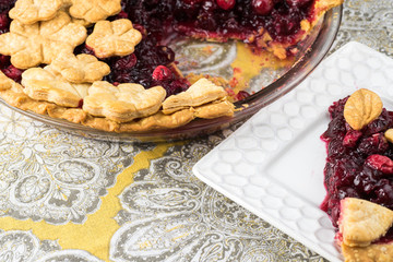 Homemade cranberry pie.