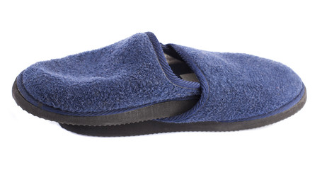 blue house shoes on a white background