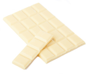 white chocolate tablet isolated on a white background