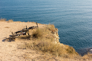 Two bikes on the sea coast