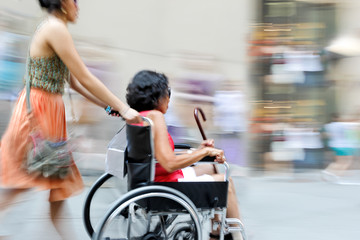 Obraz premium disabled on a city street