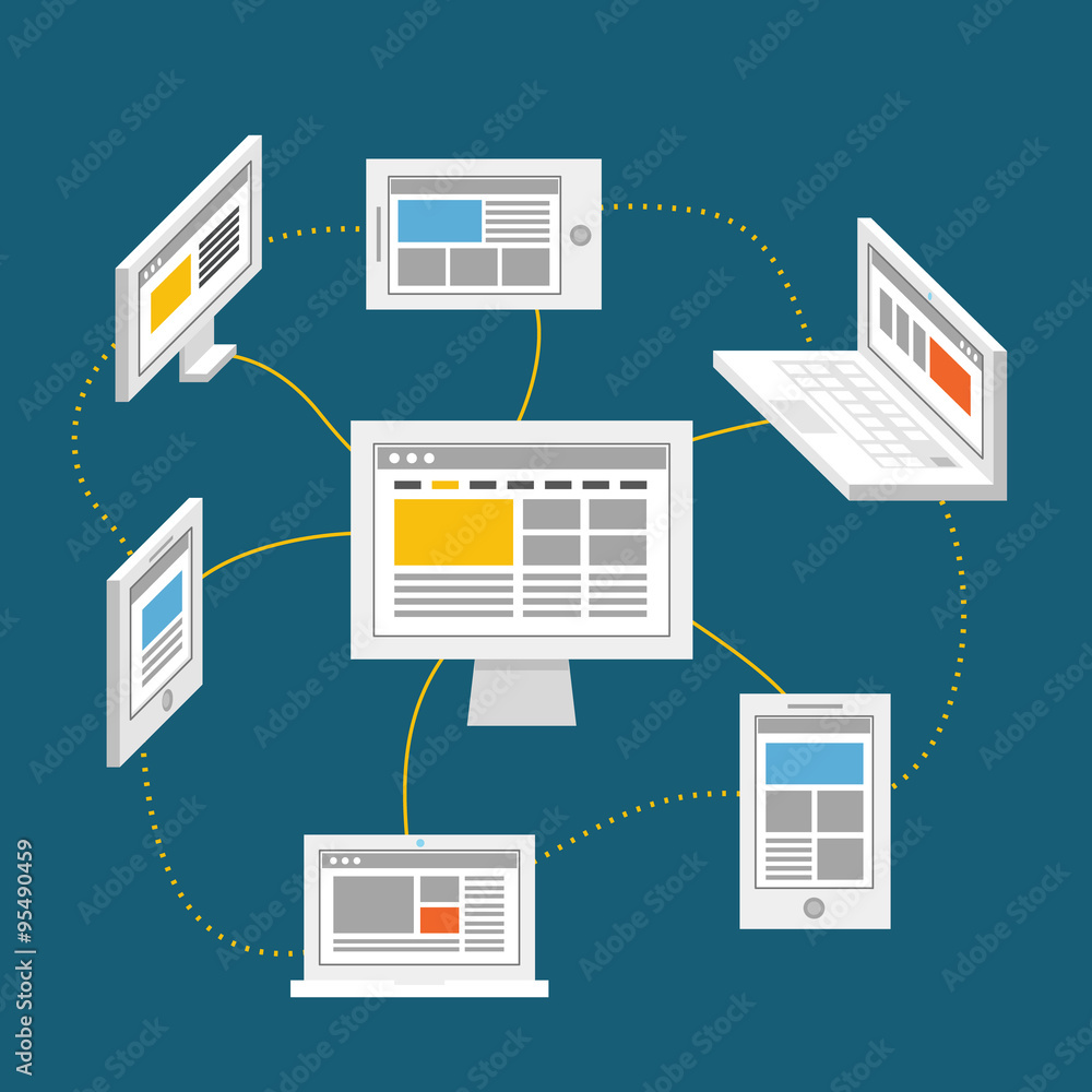Poster modern digital network abstract scheme