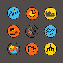 Different graphic business ratings and charts. infographic color