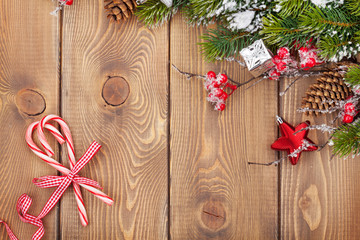 Christmas wooden background