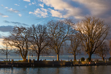 Fototapeta premium Abend an der Promenade Bregenz.j