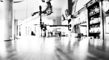 Blur or Defocus image of Coffee Shop or Cafeteria for use as Bac