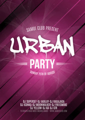 Urban Dance Party Poster Background Template - Vector Illustration
