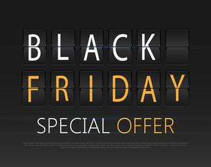 Fototapeta premium Black friday sale, analog flip clock design.