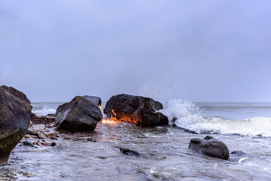 Flame on the sea