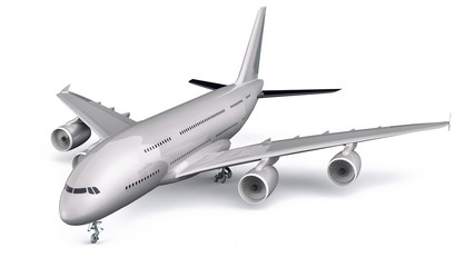 3D Isolated Commercial Plane