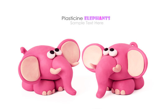 Plasticine elephants couple