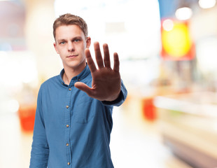 cool young-man stop gesture