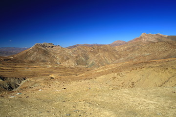 Fototapeta na wymiar Landscape around Yulung La-mountain pass. Lhatse county-Tibet. 1792