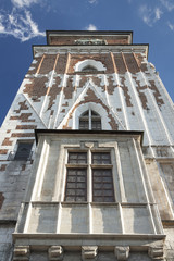 Fototapeta na wymiar Poland, Krakow, Main Market, Town Hall Tower, Sunlit