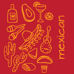 Mexican elements, cinco de mayo elements, mexico fiesta