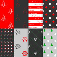 Christmas and New Year seamless pattern set, vector illustration - 95496457