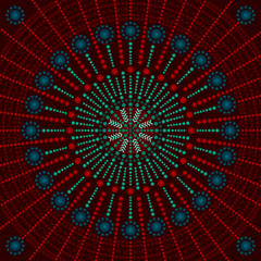 An illustration based on aboriginal style of dot painting depict