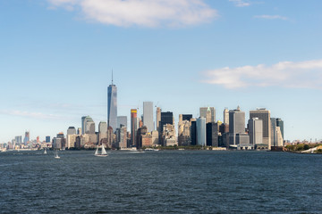 Downtown of New York over Hudson river.