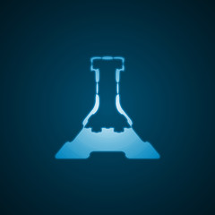 Laboratory flask, blue background