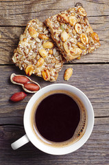Coffee and cookies with nuts