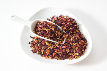 Früchtetee, Waldbeere, Schälchen und Schäufelchen, weisser Un