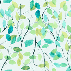 Watercolor seamless floral pattern. Flowers texture.