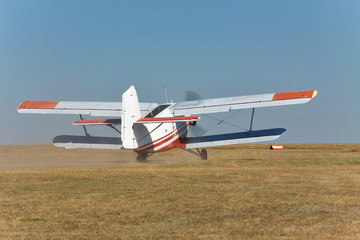 Old propeller biplane