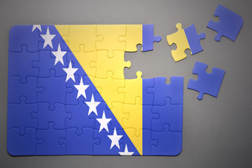 puzzle with the national flag of bosnia
