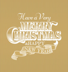 Merry Christmas and Happy New Year Calligraphic Vintage Elements