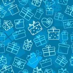 Fototapeta na wymiar Seamless pattern of gift boxes
