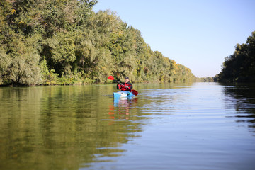 Fototapeta na wymiar Kayaking the Colorado River (Between Lees Ferry and Glen Canyon Dam)