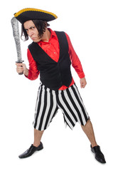 Funny pirate isolated on the white