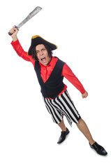 Funny pirate isolated on the white