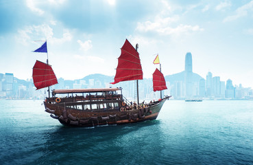 Hong Kong harbour - obrazy, fototapety, plakaty