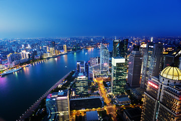 Fototapeta na wymiar Shanghai night view, China