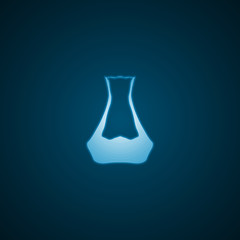 Laboratory flask, blue background
