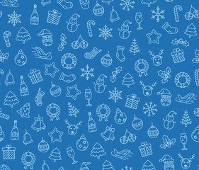 Merry Christmas vector seamless pattern