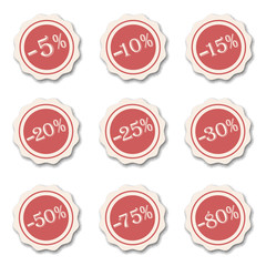 Discount sale product special offer retro color sticker