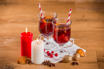 Glasses of mulled wine 
