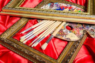 Artist palette in art concept