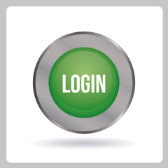 Online button illustration over white color background